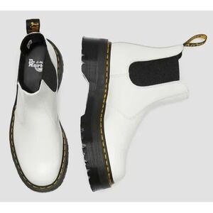 Dr. Martens 2976 Platform Chelsea Boots White Smooth Leather Women's 8 EU 39 NWT